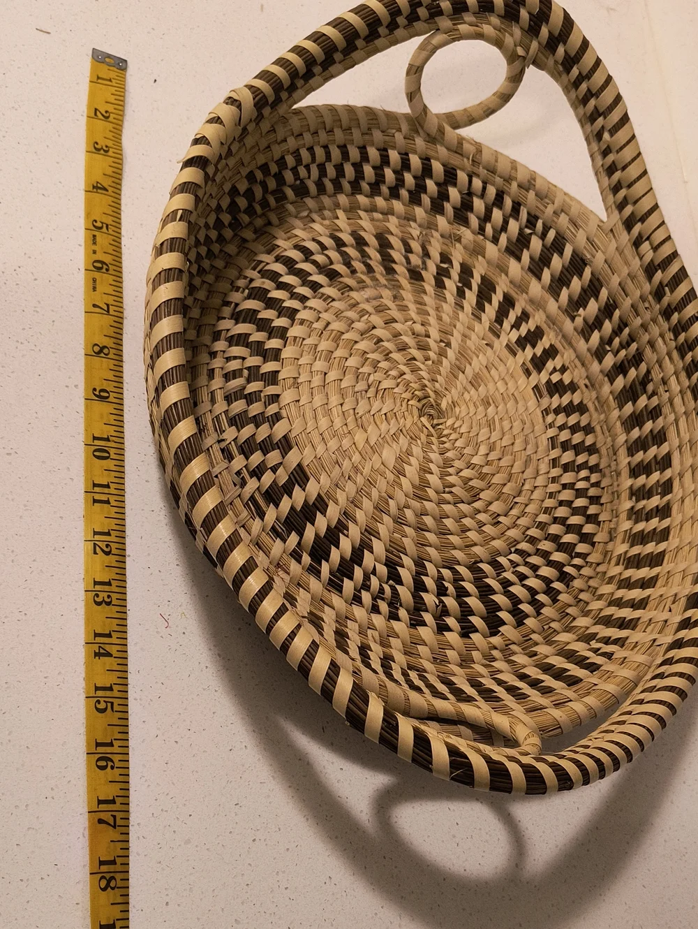 VINTAGE 80'S SWEETGRASS BASKET LOW COUNTRY FOLK ART